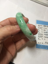 Load image into Gallery viewer, 56mm certified 100% natural Type A sunny green white jadeite bangle PD147-6264
