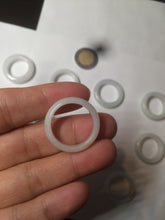 Load image into Gallery viewer, Size 6 1/2-8 100% natural type A white  jadeite jade band ring R106
