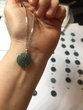 Load image into Gallery viewer, 13-17.5mm Type A 100% Natural blue light green dark green gray Guatemala Jadeite Jade Safety Guardian Button donuts Pendant group PH109
