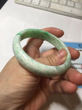 Load image into Gallery viewer, 56mm certified 100% natural Type A sunny green white jadeite bangle PD147-6264
