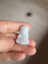 Load image into Gallery viewer, 100% Natural light green white jadeite Jade baby buddha (宝宝佛) pendant AX27
