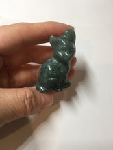 Load image into Gallery viewer, 100% Natural green/blue/gray/black Guatemala jadeite Jade cat desk decor/worry stone PF7
