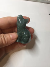 Load image into Gallery viewer, 100% Natural green/blue/gray/black Guatemala jadeite Jade cat desk decor/worry stone PF7

