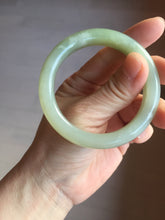Load image into Gallery viewer, 51mm Certified 100% Natural icy waery light green/yellow/gray nephrite jade bangle HN37-3595
