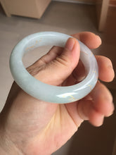 Load image into Gallery viewer, 53mm 100% natural Type A light green white carved and golden-painted jadeite jade bangle PJ61
