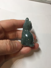 Load image into Gallery viewer, 100% Natural green/blue/gray/black Guatemala jadeite Jade cat desk decor/worry stone PF7
