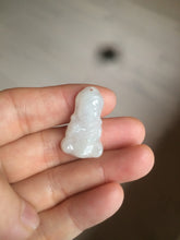 Load image into Gallery viewer, 100% Natural light green white jadeite Jade baby buddha (宝宝佛) pendant AX27
