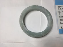 Load image into Gallery viewer, 55.3mm Certified Type A 100% Natural light green with carved Ancient Coin, Auspicious Cloud, and Lingzhi Jadeite Jade bangle PD148-6258
