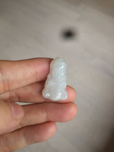 Load image into Gallery viewer, 100% Natural light green white jadeite Jade baby buddha (宝宝佛) pendant AX27

