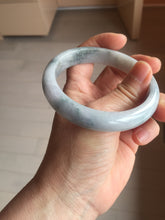 Load image into Gallery viewer, 59mm certified 100% natural Type A light green/purple white Snowy Pine Forest jadeite jade bangle PC200-3060
