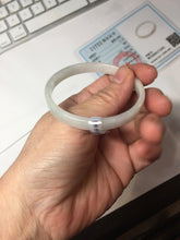Load image into Gallery viewer, 48.5mm certified 100% natural type A light green orange white thin square style jadeite bangle PH251-1001
