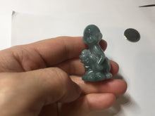 Load image into Gallery viewer, 100% Natural green/blue/gray/black Guatemala jadeite Jade little monkey with ingot desk decor/worry stone PF8
