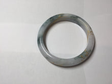 Load image into Gallery viewer, 55.6mm certified 100% natural Type A green white purple carved and golden-painted jadeite jade bangle BH140
