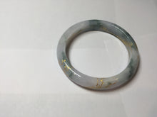 Load image into Gallery viewer, 55.6mm certified 100% natural Type A green white purple carved and golden-painted jadeite jade bangle BH140

