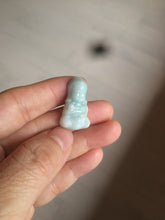 Load image into Gallery viewer, 100% Natural light green white jadeite Jade baby buddha (宝宝佛) pendant AX27
