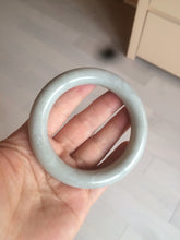 Load image into Gallery viewer, 56.4mm 100% Natural white/beige/gray with floating dandelions round cut nephrite jade bangle HT95
