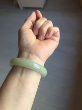 Load image into Gallery viewer, 51mm Certified 100% Natural icy waery light green/yellow/gray nephrite jade bangle HN37-3595
