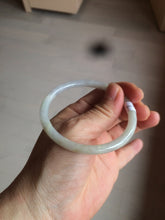 Load image into Gallery viewer, 55.5mm Certified type A 100% Natural light purple/white/green slim round cut Jadeite bangle BF74-2550
