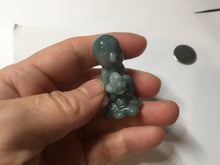 Load image into Gallery viewer, 100% Natural green/blue/gray/black Guatemala jadeite Jade little monkey with ingot desk decor/worry stone PF8
