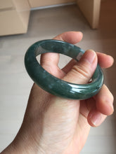 Load image into Gallery viewer, 56.2mm Certified Type A 100% Natural icy watery dark green/blue/gray/black Guatemala Jadeite bangle BH232-0259
