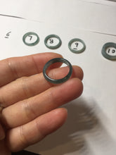 Load image into Gallery viewer, 15.7mm size 5 100% natural type A icy watery green/blue icy watery Guatemala jadeite jade band ring group BP87
