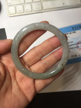 Load image into Gallery viewer, 54.2mm Certified Type A 100% Natural light green/purple/gray round cut Jadeite bangle J146-3897

