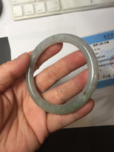 Load image into Gallery viewer, 54.2mm Certified Type A 100% Natural light green/purple/gray round cut Jadeite bangle J146-3897
