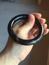 Load image into Gallery viewer, 56mm certified 100% Natural black meteorite chubby round cut nephrite bangle HN36-3600
