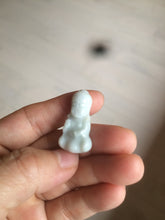 Load image into Gallery viewer, 100% Natural light green white jadeite Jade baby buddha (宝宝佛) pendant AX27
