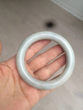 Load image into Gallery viewer, 56.4mm 100% Natural white/beige/gray with floating dandelions round cut nephrite jade bangle HT95
