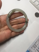 Load image into Gallery viewer, 54mm Certified type A 100% Natural light green dark green floating seaweed round cut Jadeite bangle PC60-6625
