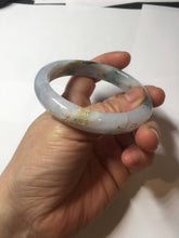 Load image into Gallery viewer, 55.6mm certified 100% natural Type A green white purple carved and golden-painted jadeite jade bangle BH140
