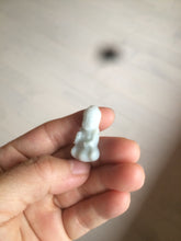 Load image into Gallery viewer, 100% Natural light green white jadeite Jade baby buddha (宝宝佛) pendant AX27
