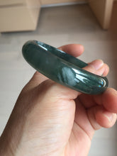 Load image into Gallery viewer, 56.2mm Certified Type A 100% Natural icy watery dark green/blue/gray/black Guatemala Jadeite bangle BH232-0259
