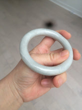 Load image into Gallery viewer, 56.4mm 100% Natural white/beige/gray with floating dandelions round cut nephrite jade bangle HT95

