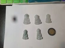 Load image into Gallery viewer, 100% Natural light green white jadeite Jade baby buddha (宝宝佛) pendant AX27
