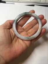 Load image into Gallery viewer, 55.6mm certified 100% natural Type A green white purple carved and golden-painted jadeite jade bangle BH140
