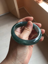 Load image into Gallery viewer, 56.2mm Certified Type A 100% Natural icy watery dark green/blue/gray/black Guatemala Jadeite bangle BH232-0259
