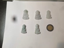 Load image into Gallery viewer, 100% Natural light green white jadeite Jade baby buddha (宝宝佛) pendant AX27
