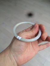 Load image into Gallery viewer, 55.5mm Certified type A 100% Natural light purple/white/green slim round cut Jadeite bangle BF74-2550
