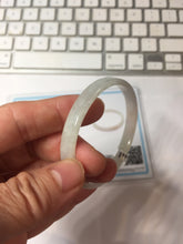 Load image into Gallery viewer, 48.5mm certified 100% natural type A light green orange white thin square style jadeite bangle PH251-1001
