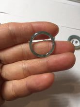 Load image into Gallery viewer, 15.7mm size 5 100% natural type A icy watery green/blue icy watery Guatemala jadeite jade band ring group BP87
