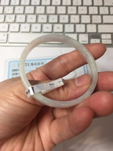 Load image into Gallery viewer, 48.5mm certified 100% natural type A light green orange white thin square style jadeite bangle PH251-1001
