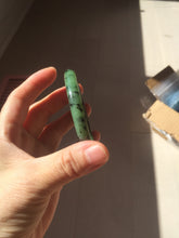 Load image into Gallery viewer, 58.1mm Certified 100% Natural Fresh Young Green/Dark Green/Black Green Ink Painting (绿水墨) Round Cut Nephrite (Wulanhai 乌兰海碧玉) Bangle HN148-7343
