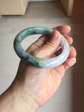 Load image into Gallery viewer, 57.9mm 100% Natural type A dark green purple carved and golden-painted Jadeite Jade bangle BP168-0261
