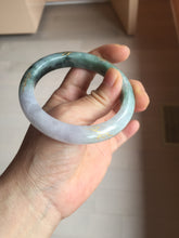 Load image into Gallery viewer, 57.9mm 100% Natural type A dark green purple carved and golden-painted Jadeite Jade bangle BP168-0261
