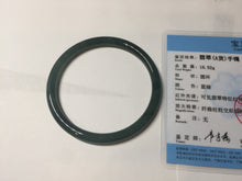 Load image into Gallery viewer, 60mm Certified Type A 100% Natural dark green/blue/gray Guatemala slim round cut Jadeite bangle PD24-3854
