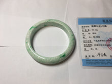 Load image into Gallery viewer, 56mm certified 100% natural Type A sunny green white jadeite bangle PD149-6261
