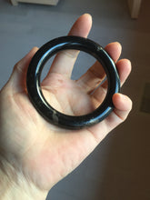 Load image into Gallery viewer, 56mm certified 100% Natural black meteorite chubby round cut nephrite bangle HN36-3600
