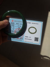 Load image into Gallery viewer, 53.1mm certified 100% Natural dark green/black nephrite (碧玉)  bangle HN147-0518
